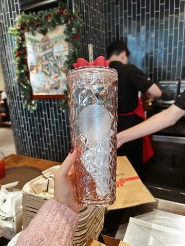 Cốc Starbucks trắng nơ đỏ 710ml