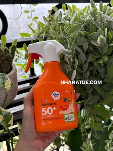 Kem chống nắng Cien Sun Kids dạng vòi Sonnenspray 50+ vegan 250ml