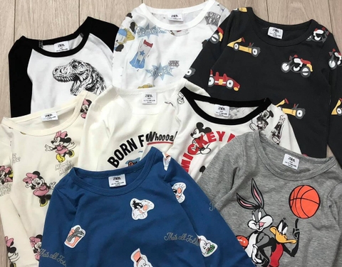 Áo cotton mỏng dài tay Zara bé trai, bé gái nhiều mẫu