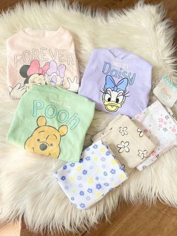 Bộ áo cotton dáng xòe kèm quần legging dài hãng Disney 3 mẫu