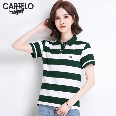 Áo polo cộc tay CARTELO nhiều màu kẻ sọc ngang