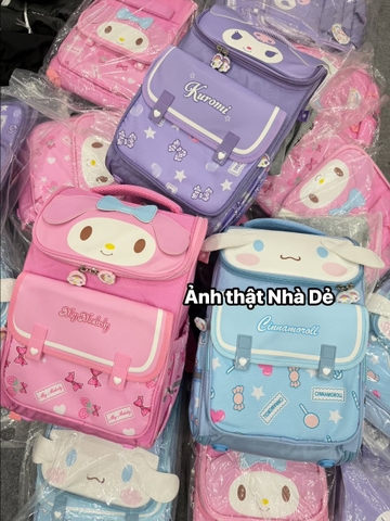 Balo chống gù SANRIO ngôi sao 3 màu Kuromi, Cinnamoroll, My Melody size 27*16*38cm