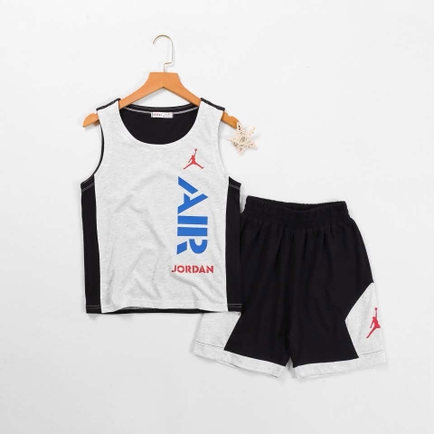 Bộ thun Nexxi sát nách bé trai phối màu Air Jordan 2 màu trắng, xanh