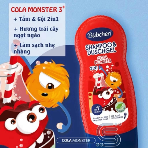 Sữa Tắm Gội 2in1 The Bubchen Cola Monster Cho Bé 230ml
