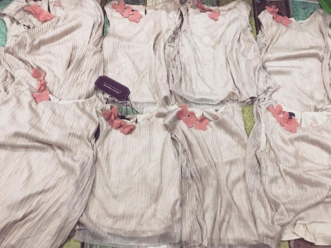 Áo Sergent Major nâu cổ đính hoa bướm