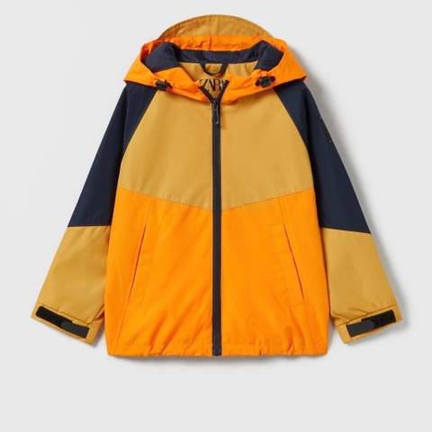 Áo khoác gió Zara size đại phối màu 2 màu xanh rêu, vàng cam