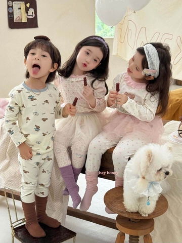 Bộ cotton HEY HONEY dài tay size 140-150 nhiều mẫu