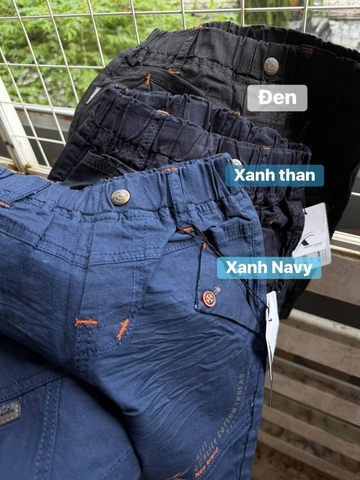 Quần sooc kaki 3 màu bé trai đen, navy, xanh than