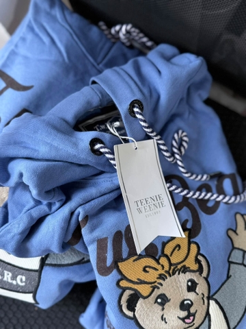 Áo hoodie Teenie Weenie xanh coban thêu gấu size S