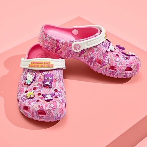 Dép sục Crocs Hello Kitty Sanrio màu hồng