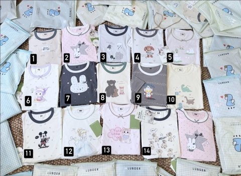 Bộ cotton Luboer dài tay hoạ tiết 14 mẫu bé trai, bé gái