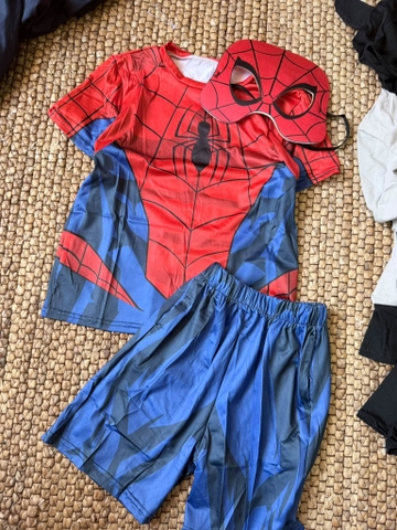 Bộ đồ hóa trang Spiderman Halloween cộc tay kèm mặt nạ