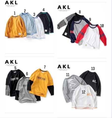 Áo cotton cổ tròn dài tay AKL size đại 13 mẫu