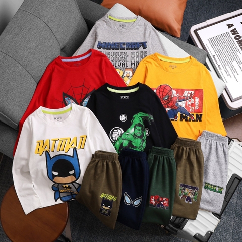 Set bộ cotton dài tay hãng Place bé trai nhiều mẫu