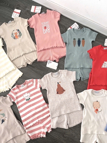 Bộ cotton tăm cộc tay hãng Muji nhiều mẫu bé trai, bé gái Born To Love