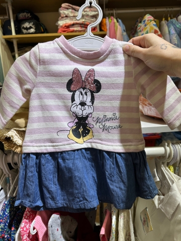 Váy Disney Minnie da cá phối jean