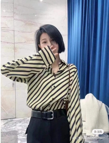 Áo sơ mi Edition kẻ sọc chéo cho nữ