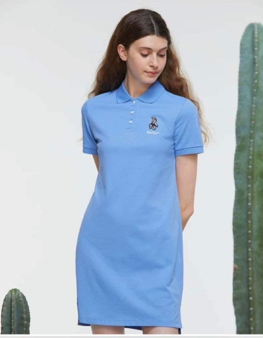 Váy polo Teenie Weenie thêu gấu 2 màu xanh dương, navy