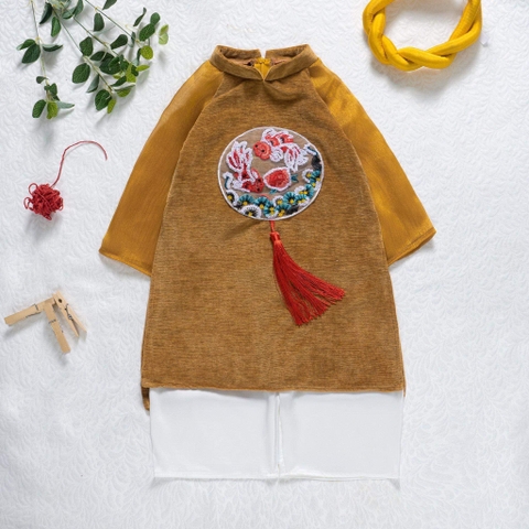 Áo dài Tuyết Ngư bé gái kèm mấn 3 màu