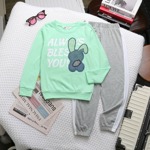 Bộ cotton dài tay thu đông hãng H&M 7 mẫu bé gái