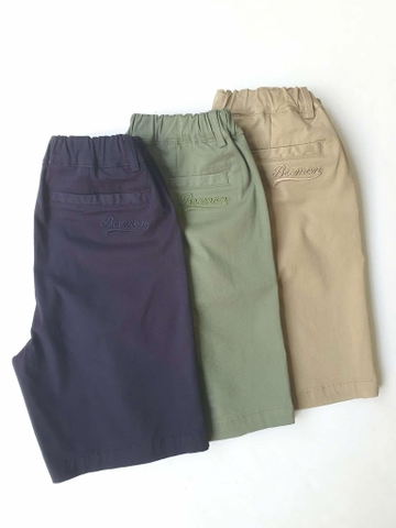 Quần short kaki Beemon bé trai 3 màu be, xanh rêu, navy