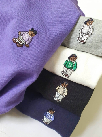 Áo giữ nhiệt dài tay Beemon cotton cổ 3cm 5 màu ghi, đen, trắng, tím, navy