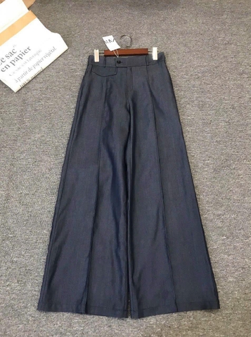 Quần suông âu denim ZARA phối túi