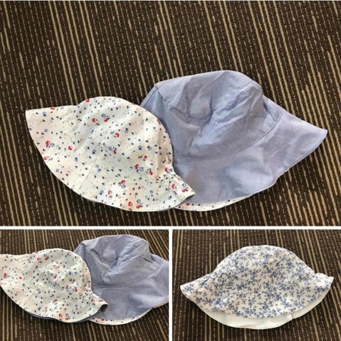 Mũ vải hoa nhí xanh 2 mặt hàng Little White company London