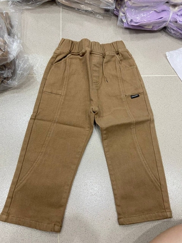 Quần kaki nâu ống suông xuất Hàn hãng Babidiboo