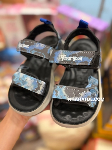 Sandal quai dán rằn ri 2 màu xanh và đen ghi