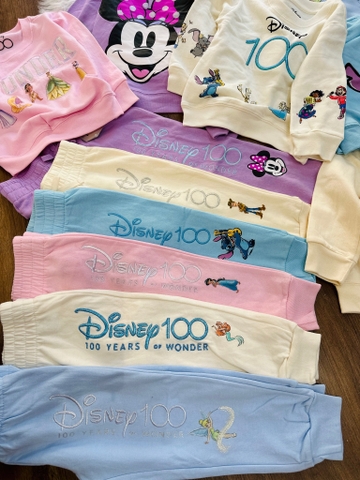 Bộ nỉ bông thu đông Disney 6 mẫu Stitch, Toys Story, Tinker Bell