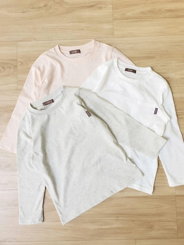 Áo cotton dài tay túi ngực Toto Heroes cổ tròn 4 màu