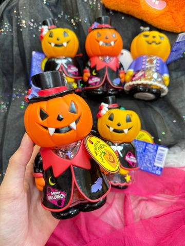 Ống tiết kiệm bí ngô Merry Halloween kèm kẹo