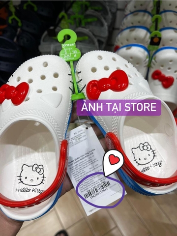 Dép Crocs Hello Kitty màu trắng - bản kỉ niệm 50 năm