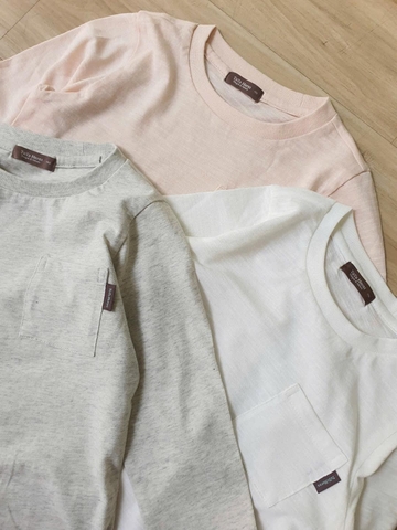 Áo cotton dài tay túi ngực Toto Heroes cổ tròn 4 màu