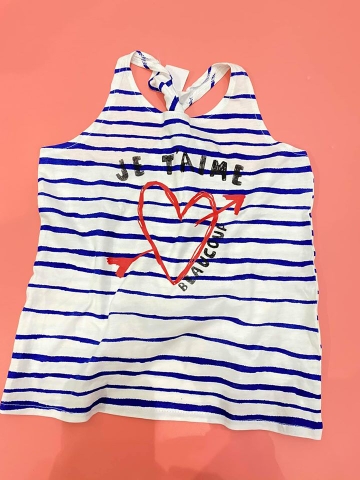 Áo Tank top Zara 2 mẫu cánh cam và kẻ ngang in chữ JE T’AIME