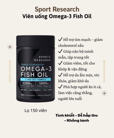 Viên uống Omega-3 Fish Oil Sport Research 150 viên