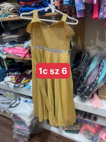 Váy dạ hội voan ren 2 dây kim sa màu vàng, đỏ, trắng