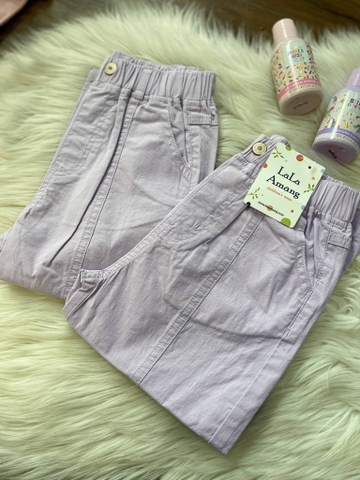 Quần baggy dáng dài chất kaki Lala Amang 2 màu be, tím