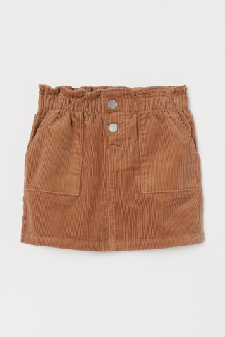 Chân váy nhung H&M cạp chun 2 khuy màu nây tây