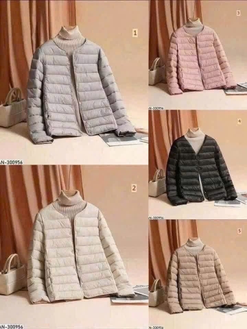 Áo phao lông vũ 4 màu be nâu, trắng, hồng, đen