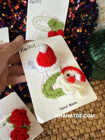 Kẹp tóc len Noel nhiều mẫu