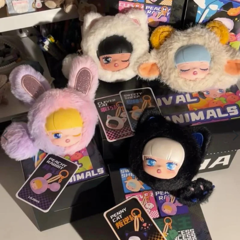 Mô hình Blind box Móc Khóa Gấu Bông LiliSha Carnival Of The Animals HUGBUDDY SET 4