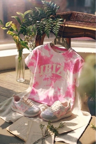 Áo phông hồng loang H&M Ibiza
