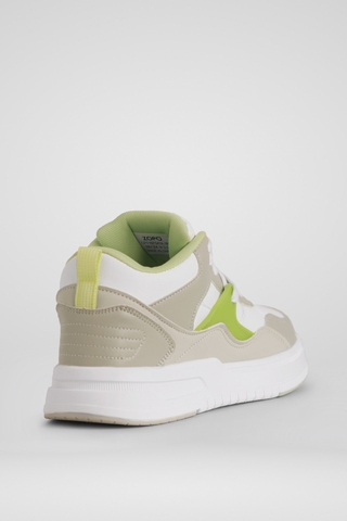 Giày cổ cao Zara màu be mix xanh neon có khóa kéo