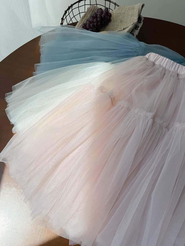 Chân váy tutu dáng dài hãng AMBB 3 màu hồng, trắng, xanh