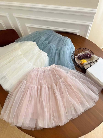 Chân váy tutu dáng dài hãng AMBB 3 màu hồng, trắng, xanh