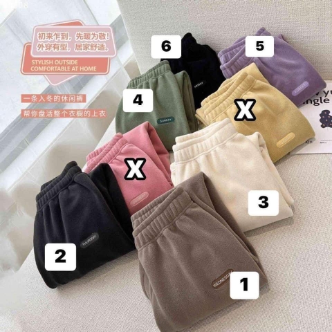 Quần jogger lót nỉ bo gấu 6 màu cho nữ