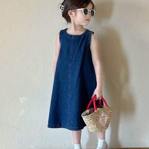 Váy jean hãng Sofia Candy dáng chữ A sát nách