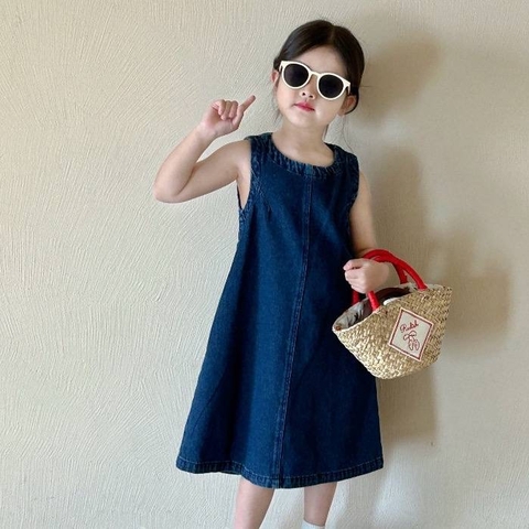 Váy jean hãng Sofia Candy dáng chữ A sát nách